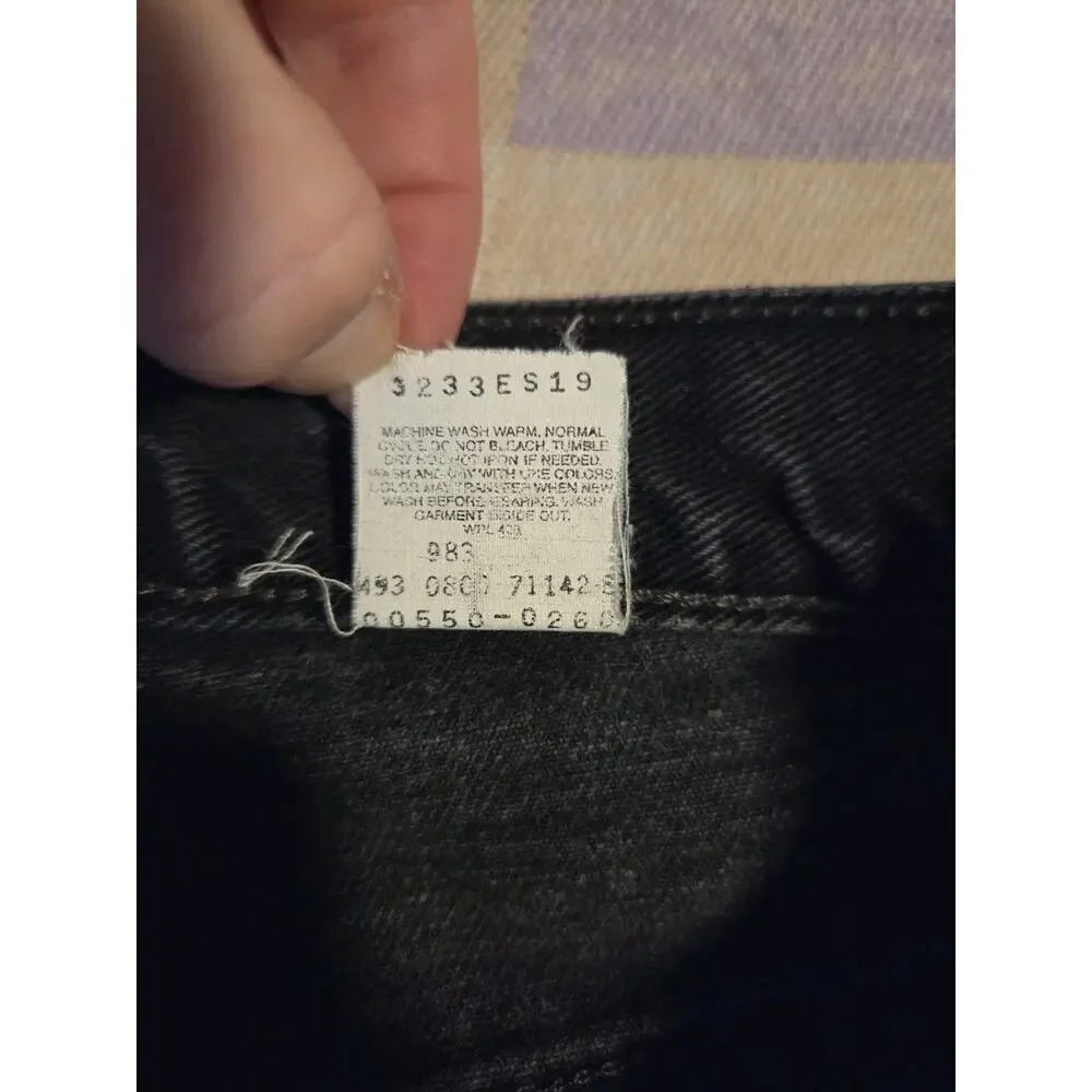 Vtg Levis 550 Mens 36 X 34 Fit 34 X 32 Relaxed Fit Denim Jeans Black Faded 90s